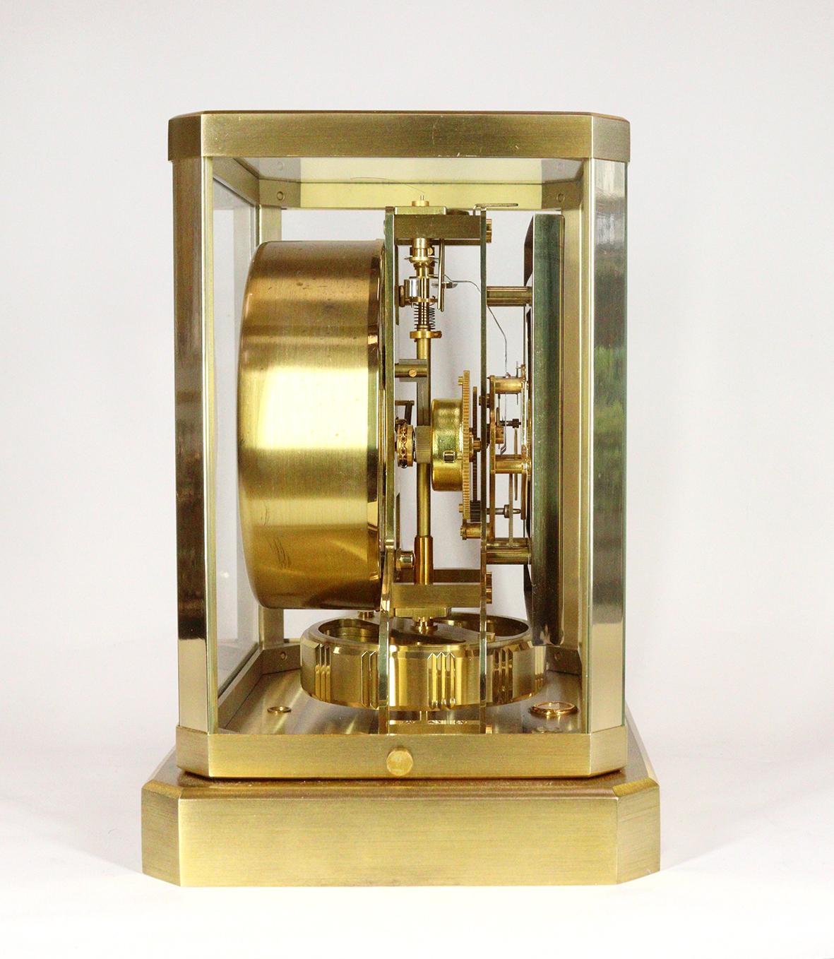 Mid-20th Century Jaeger LeCoultre Atmos Clock with Original Bracket For Sale