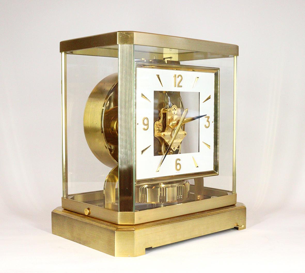 Gold Plate Jaeger LeCoultre Atmos Clock with Original Bracket For Sale