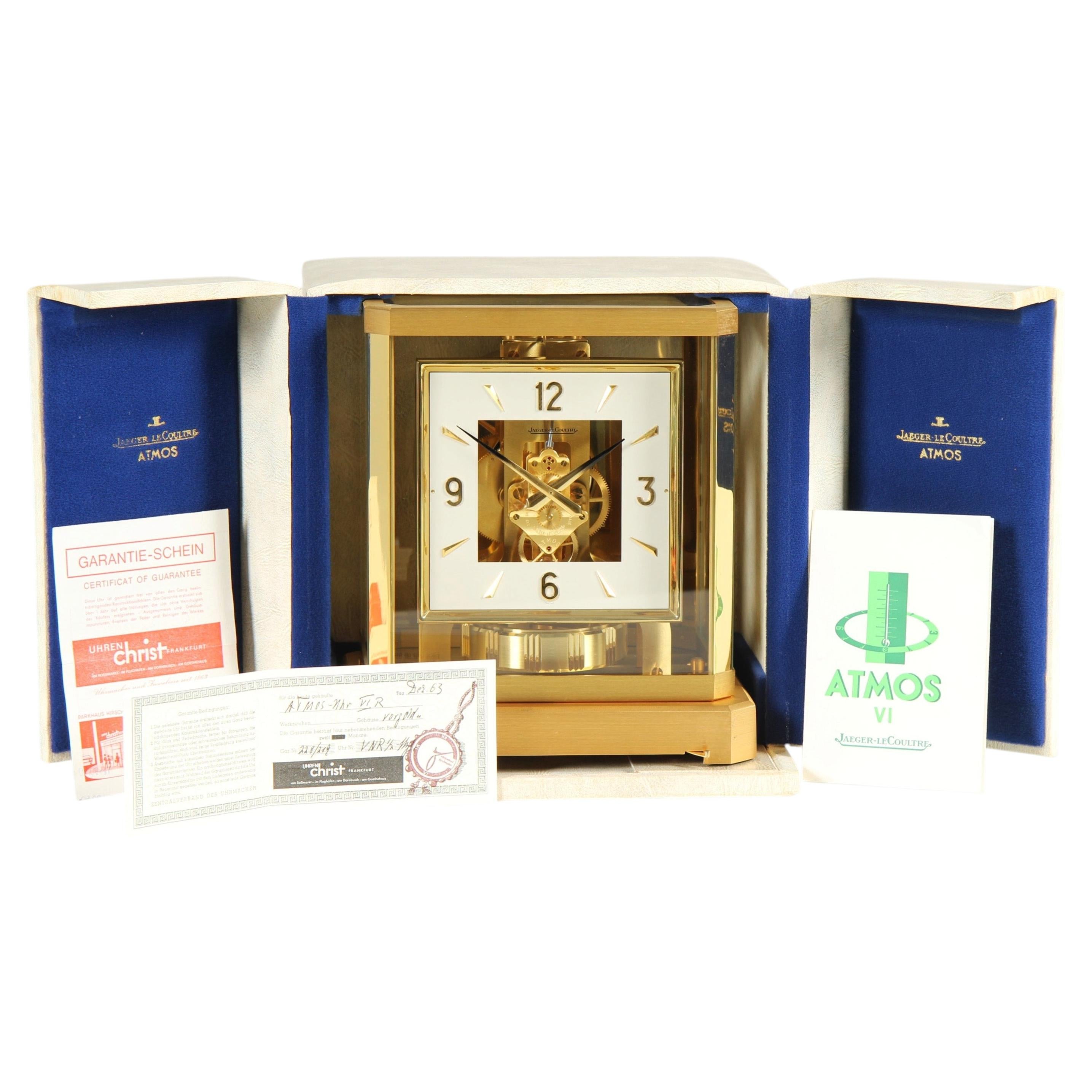 Jaeger LeCoultre Atmos Clock with Square Dial, Full-Set with Box and Documents