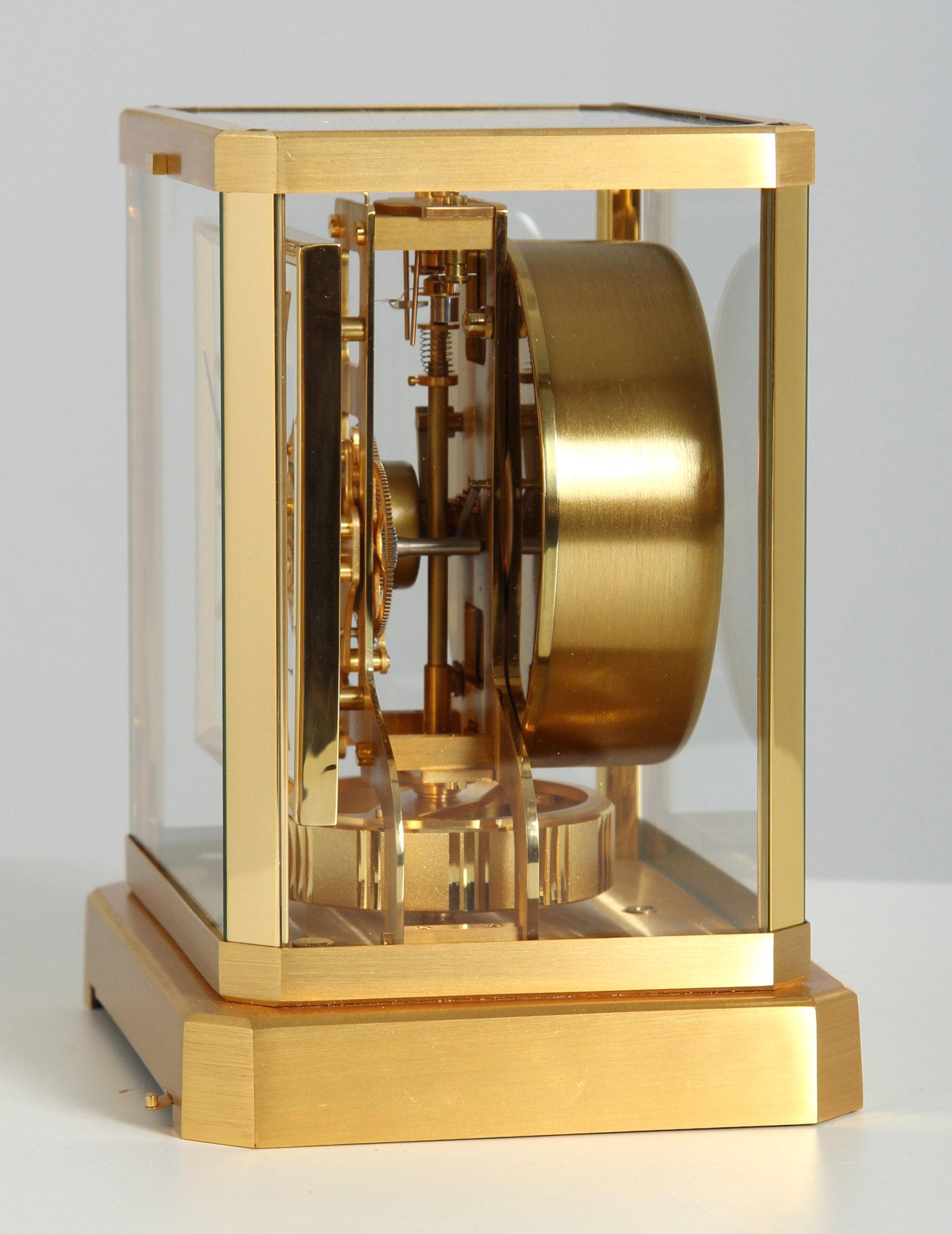 Gilt Jaeger LeCoultre - Atmos Clock with Square Dial, Year of Manufacture: 1980 For Sale