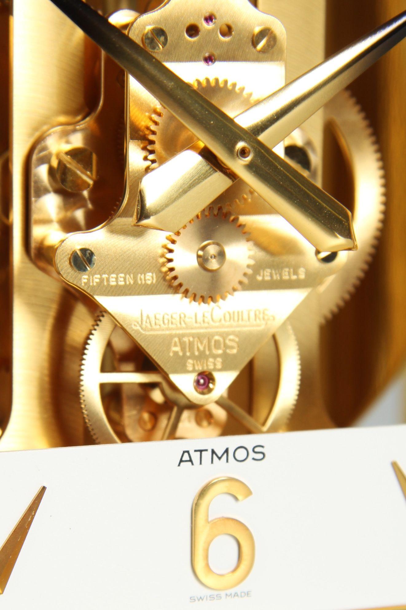 Brass Jaeger LeCoultre - Atmos Clock with Square Dial, Year of Manufacture: 1980 For Sale