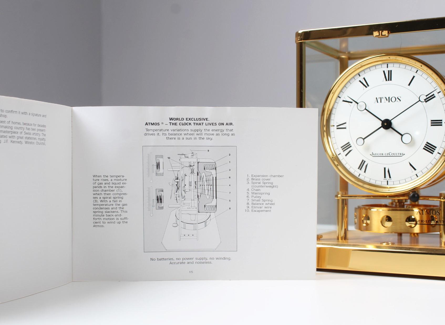 Jaeger Lecoultre, Atmos Elysee, 24 Carat Gold Plated, from 1992 8