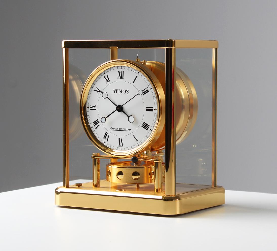 Modern Jaeger Lecoultre, Atmos Elysee, 24 Carat Gold Plated, from 1992