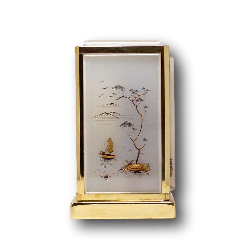 Jaeger-LeCoultre Atmos Marina Clock Chinoiserie Design In Good Condition In Newark, England