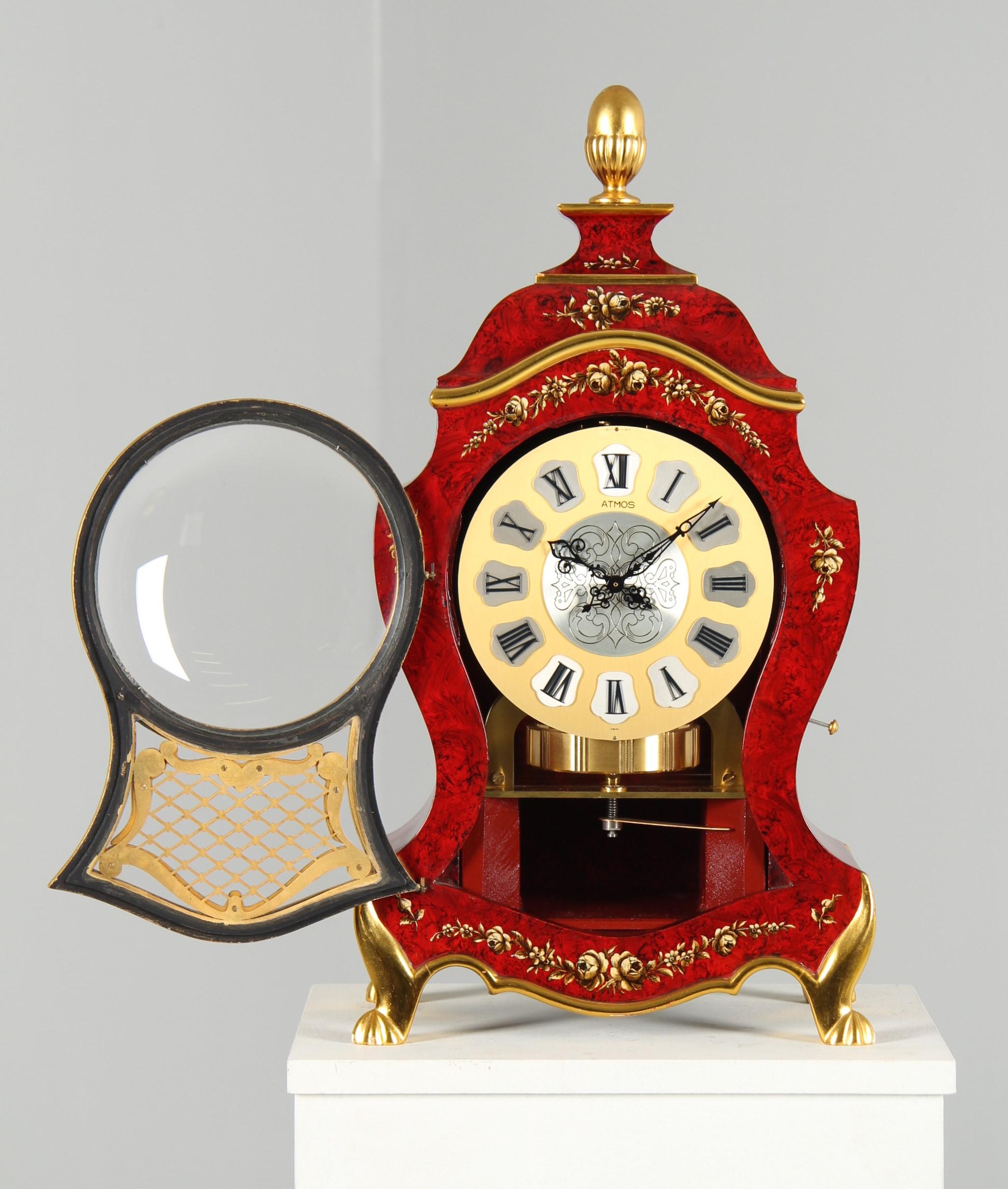 Hand-Painted Jaeger LeCoultre, Atmos Neuchateloise with Wall Console, Switzerland, 1965 For Sale