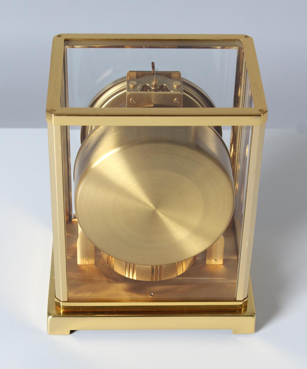 Brass Jaeger LeCoultre, Atmos Table Clock from 1974, Fullset with Box and Papers