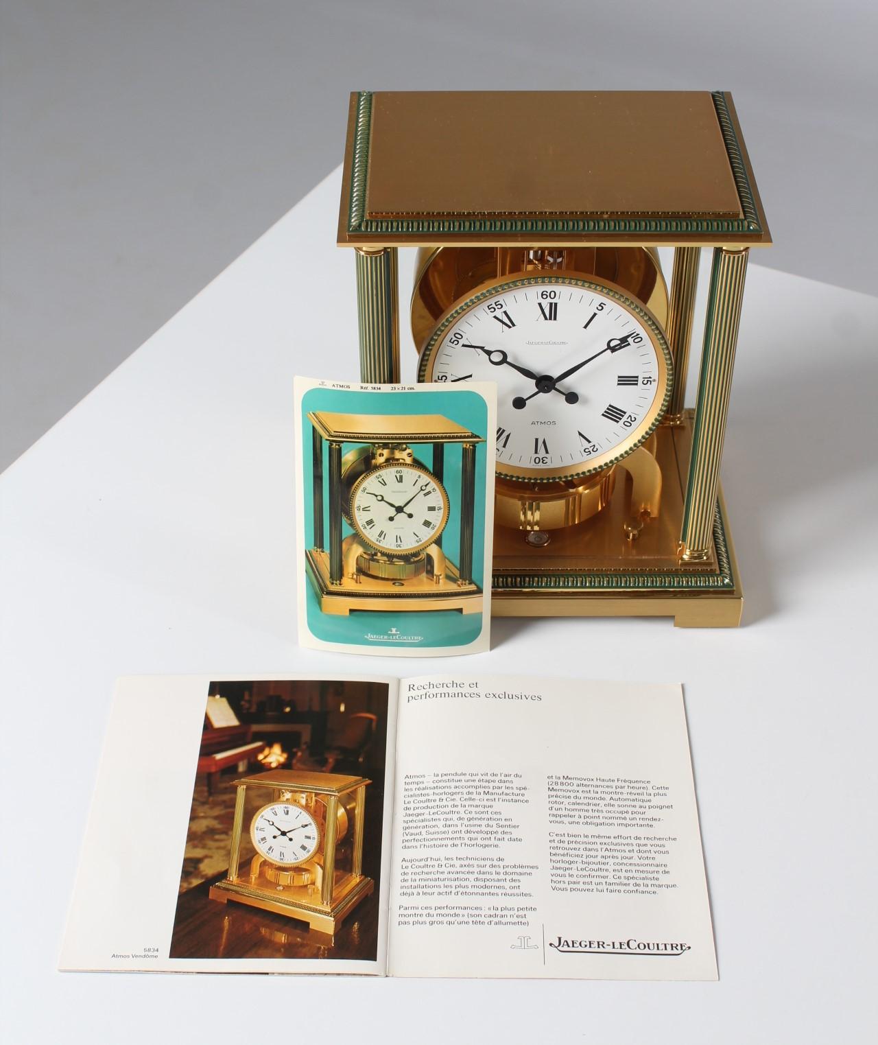 Jaeger LeCoultre, Atmos Vendome, Manufactured 1982, Fullset with Box and Papers 4