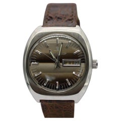 Jaeger-LeCoultre Club Automatic  1970s Barrel Case  Striped Dial