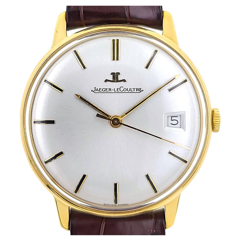 JaegerLeCoultre Date Thin 18k Gold 21007 K886 Vintage 1960 1970 Pre