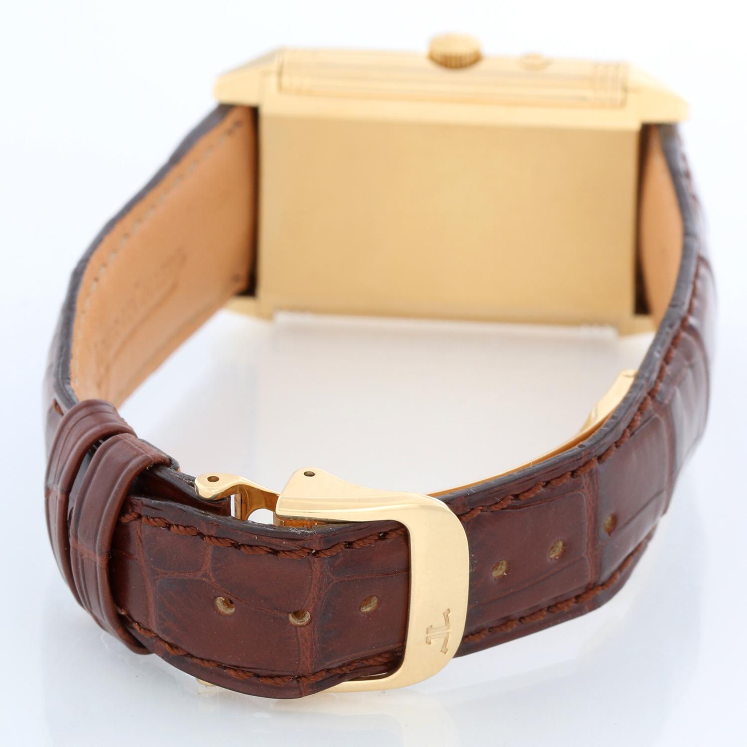 Jaeger-LeCoultre Day-Night Reverso 18k Yellow Gold Men's Watch '270154' 270.1.54 In Excellent Condition In Dallas, TX