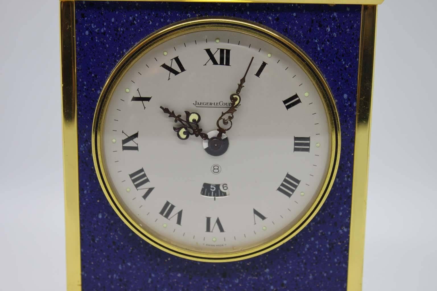 French Jaeger LeCoultre Desk Clock, circa 1960 For Sale