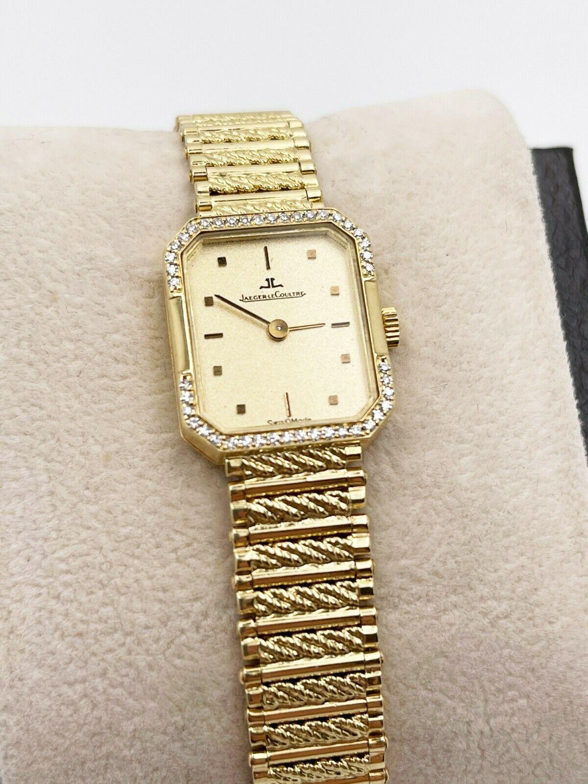 Case Material: 18K Yellow Gold

 

Band: 18K Yellow Gold

 

Bezel: Diamond Bezel 

 

Dial: Champagne 

 

Face: Sapphire Crystal 

 

Case Size: Approx 18mm including crown

 

Includes: 

-Elegant Watch Box

-Certified Appraisal 

-1 Year
