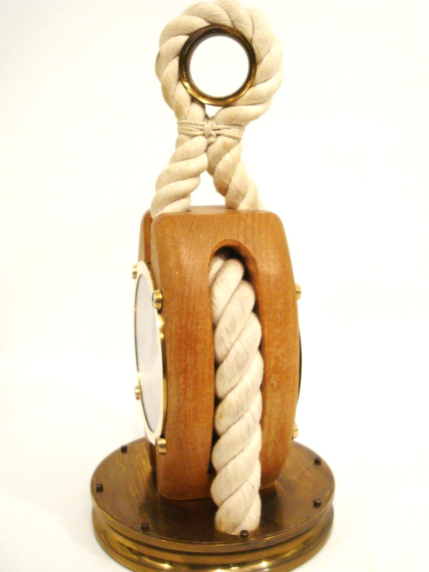 Jaeger LeCoultre Dunhill Desk Clock Maritime / Nautical design. 1970´s For Sale 3