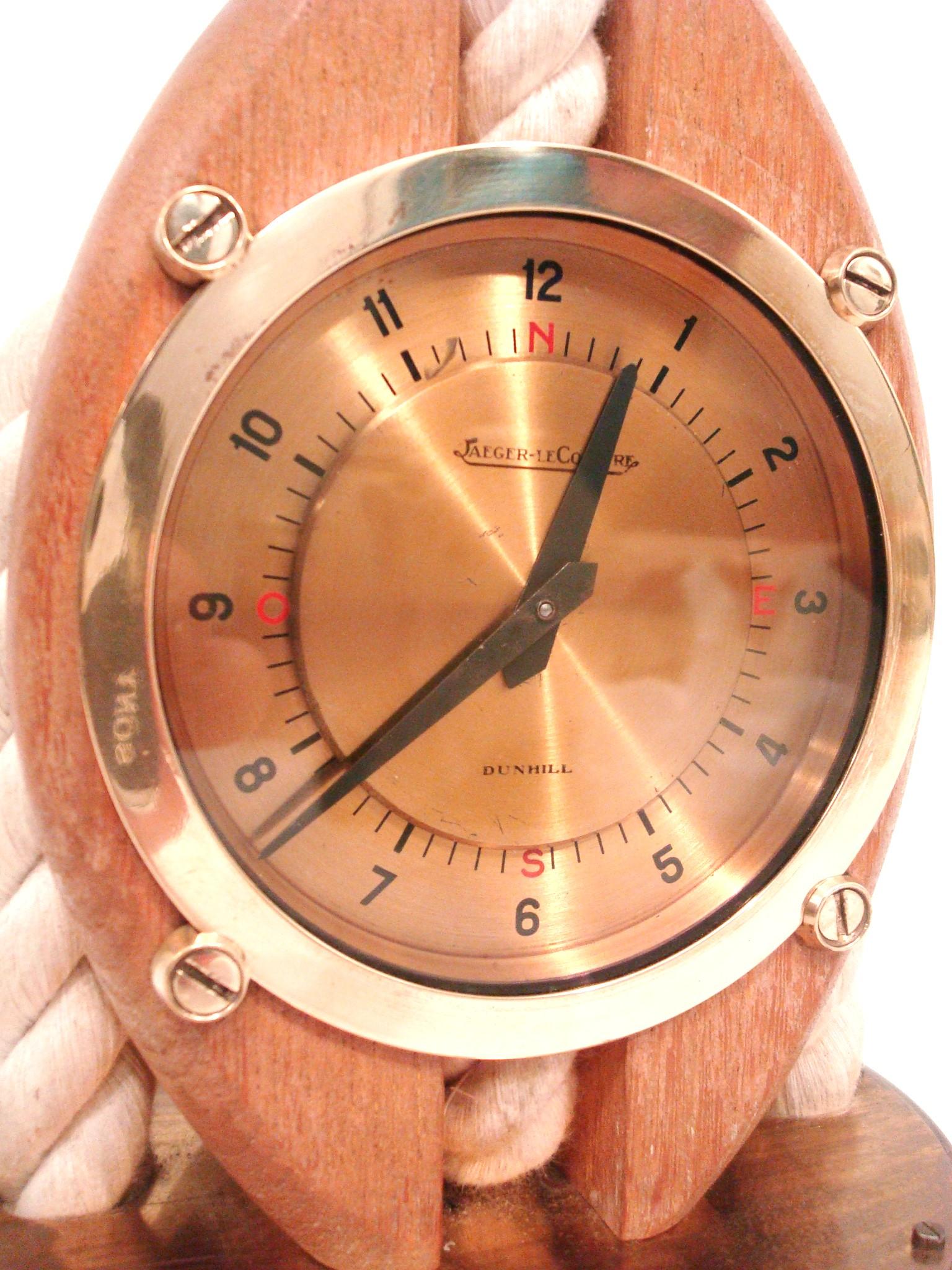 Jaeger LeCoultre Dunhill Desk Clock Maritime / Nautical design. 1970´s For Sale 4