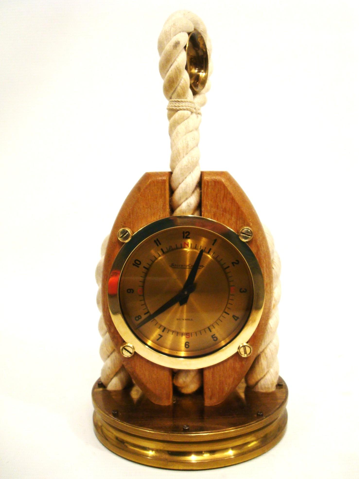 Jaeger LeCoultre Dunhill Desk Clock Maritime / Nautical design. 1970´s For Sale 6