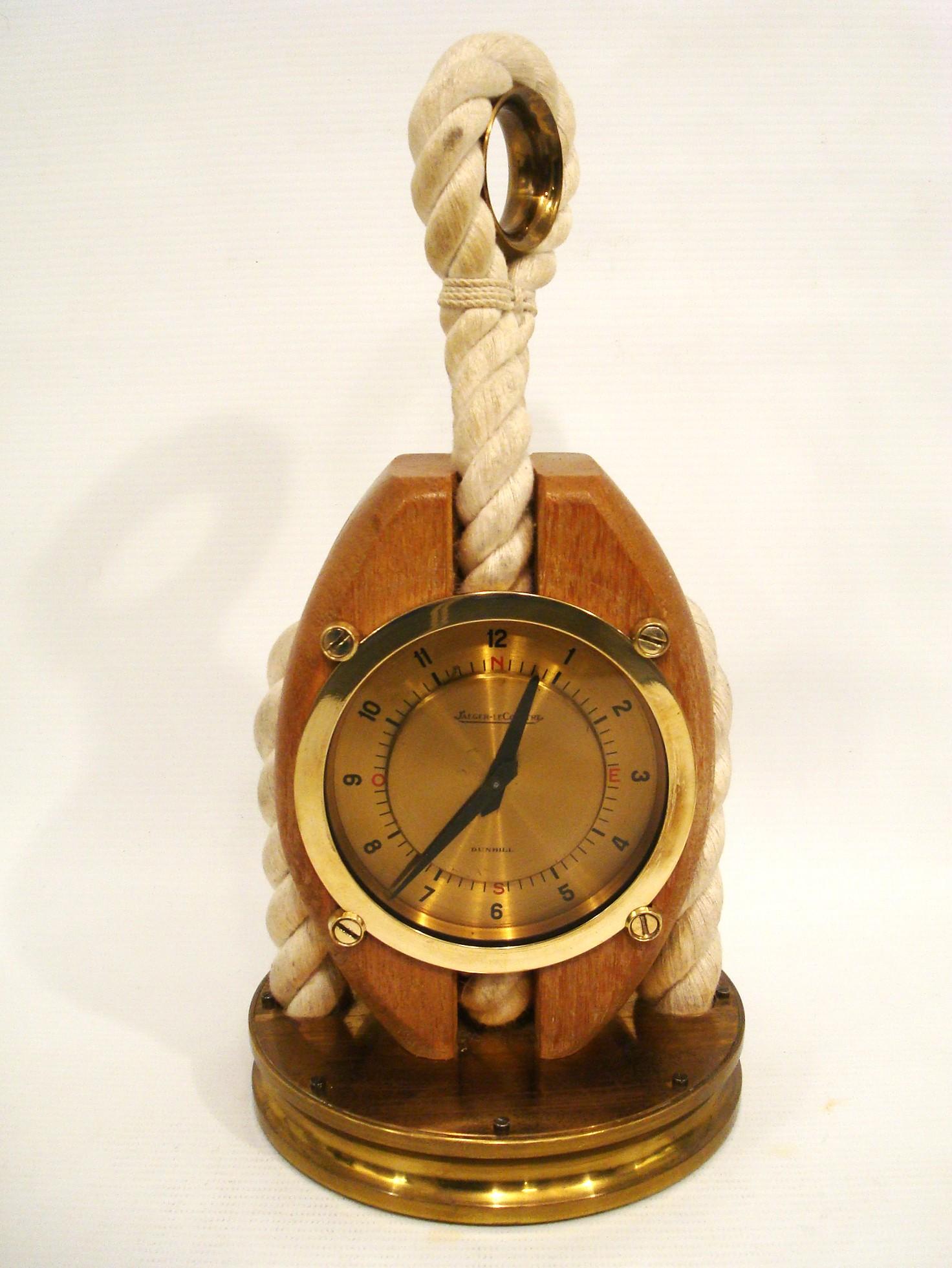 Mid-Century Modern Jaeger LeCoultre Dunhill Desk Clock Maritime / Nautical design. 1970´s For Sale