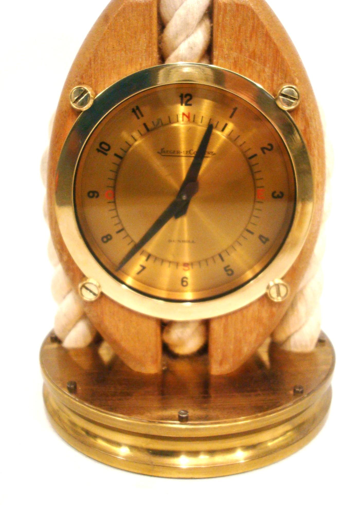Swiss Jaeger LeCoultre Dunhill Desk Clock Maritime / Nautical design. 1970´s For Sale