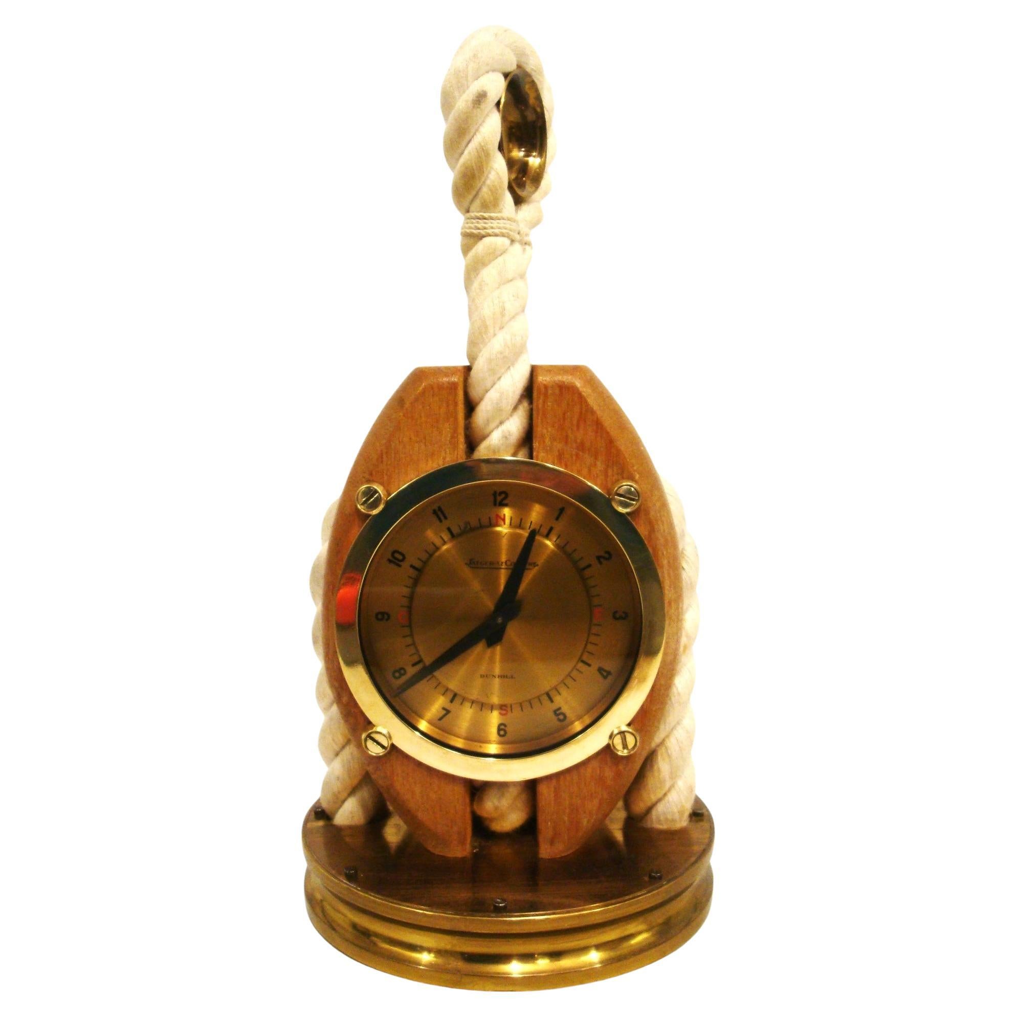 Jaeger LeCoultre Dunhill Desk Clock Maritime / Nautical design. 1970´s For Sale
