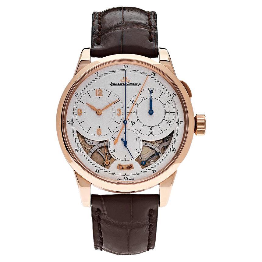 Jaeger LeCoultre Duometre Chronograph Rose Gold Silver Dial Q6012521