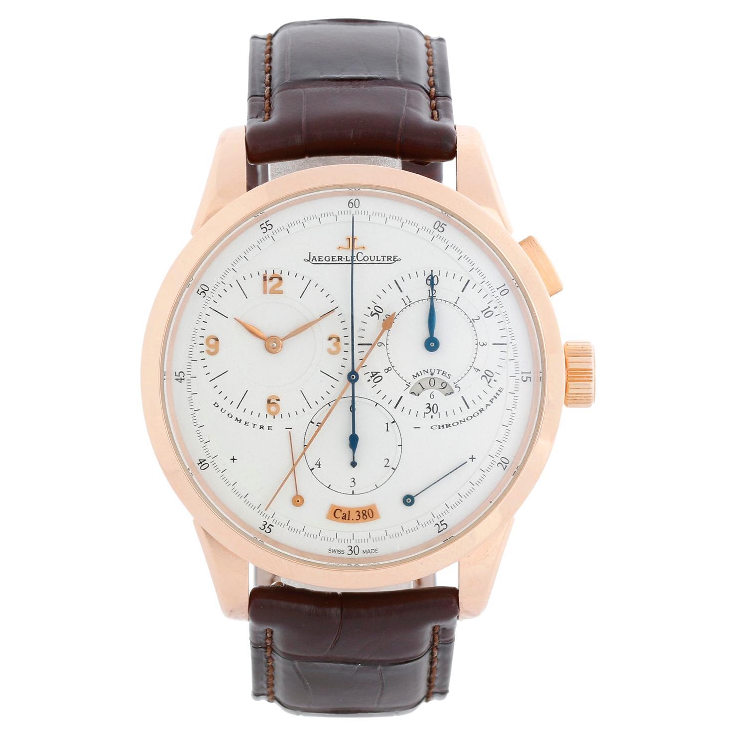 Jaeger LeCoultre Duometre Men's Rose Gold Watch Q6012420. 600.2.28.S For Sale