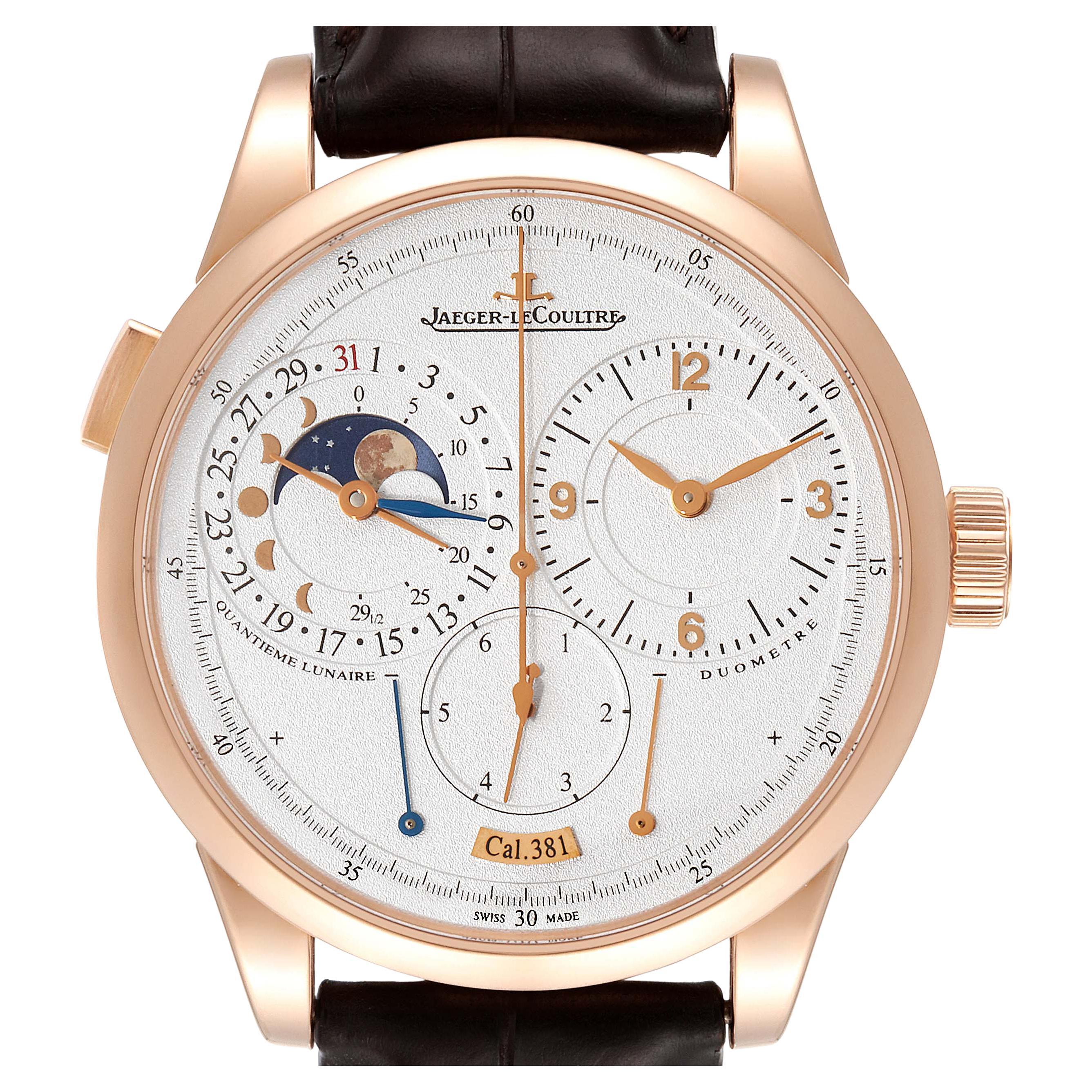 Jaeger Lecoultre Duometre Quantieme Lunaire Rose Gold Watch Q6042421 For Sale