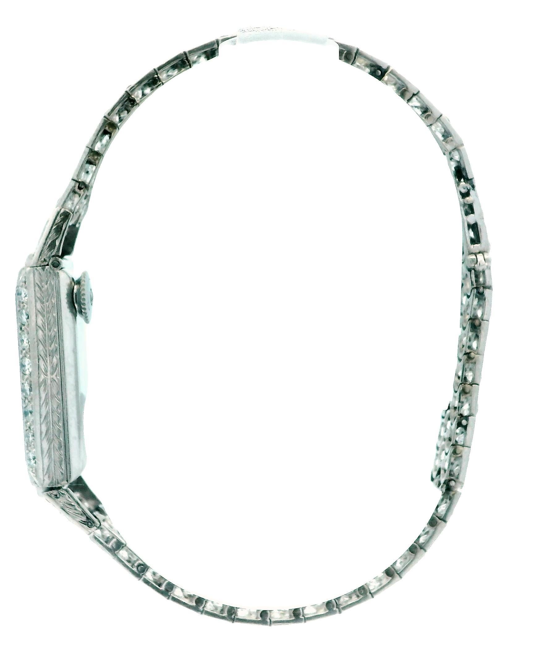 Orologio da donna Jaeger-LeCoultre Duoplan in platino e diamanti In condizioni buone in vendita a Great Neck Plaza, NY