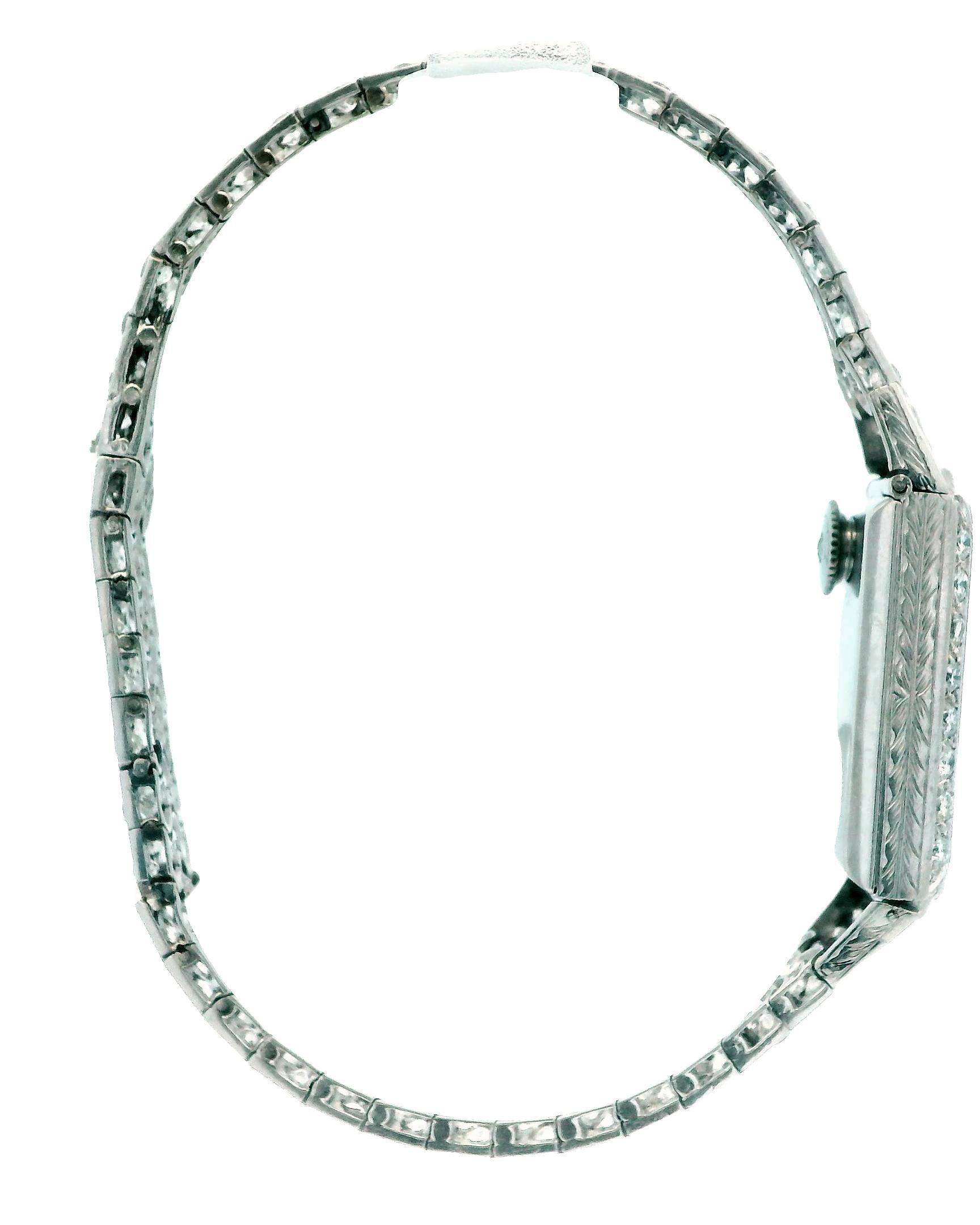 Orologio da donna Jaeger-LeCoultre Duoplan in platino e diamanti in vendita 1