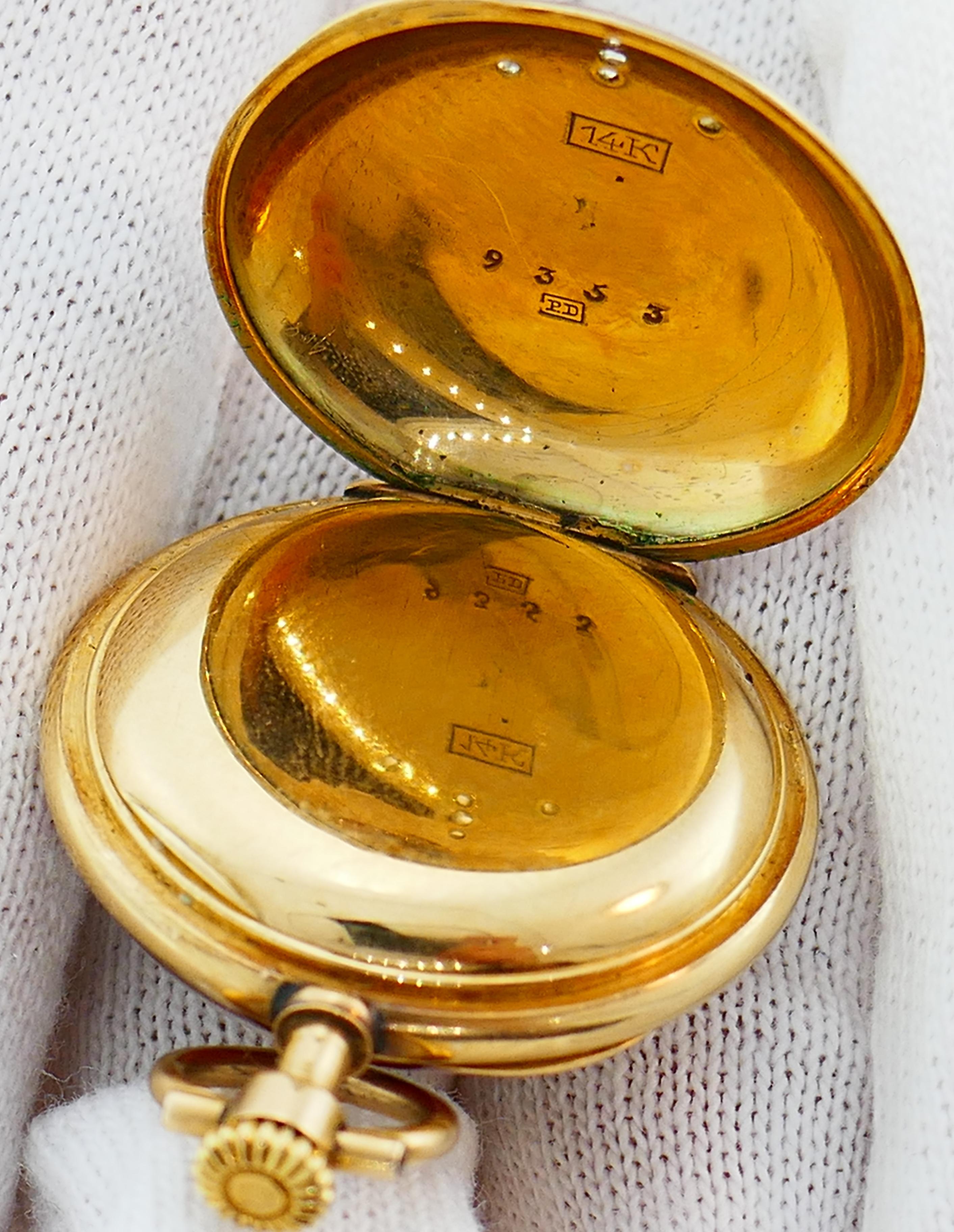 Jaeger-LeCoultre Enamel Gold Pocket Lapel Watch, 1890s 1