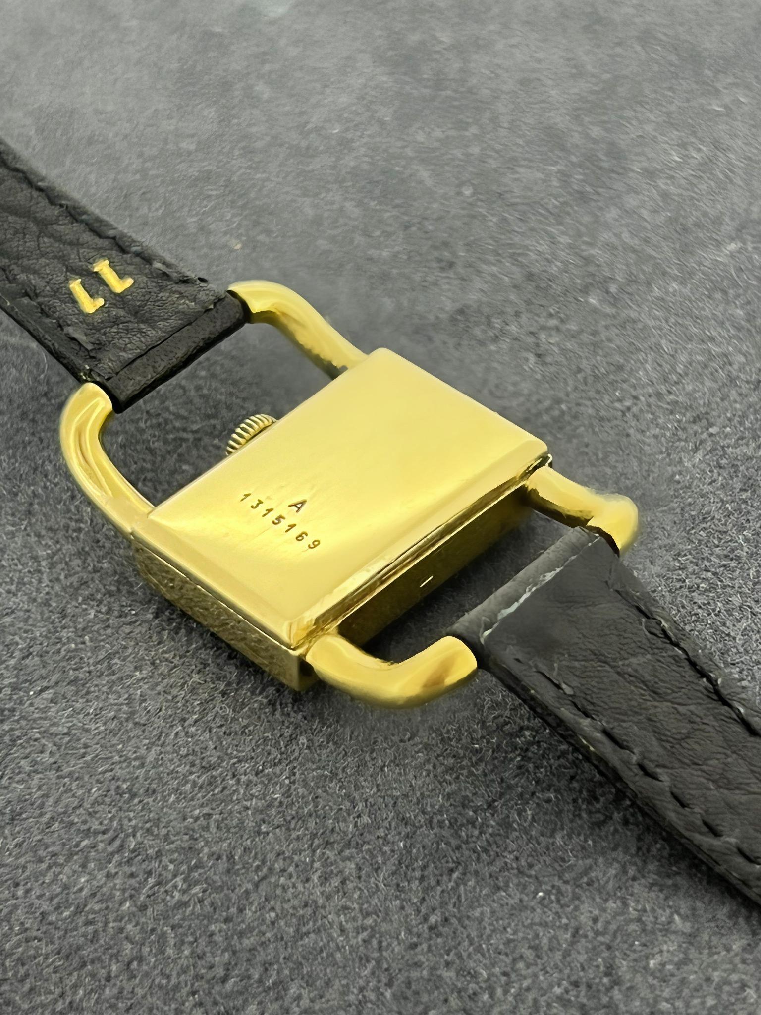 Jaeger-LeCoultre Értier Luchetto 18K Gold, Onyx Zifferblatt, Steigbügelösen Damenuhr 5