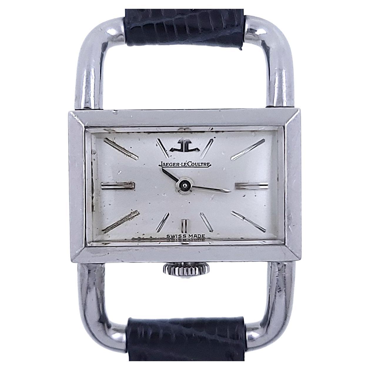 Jaeger-LeCoultre Etrier / Footing Model Steel Vintage circa 1960 Fully Serviced For Sale