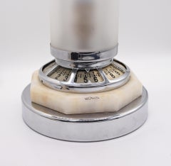 Jaeger LeCoultre France 1928 Art Deco Luxhora Cylindrical Desk Clock and Lamp