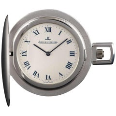Retro Jaeger LeCoultre Full Hunter White Gold Silver Dial 9104 Manual Wind Watch