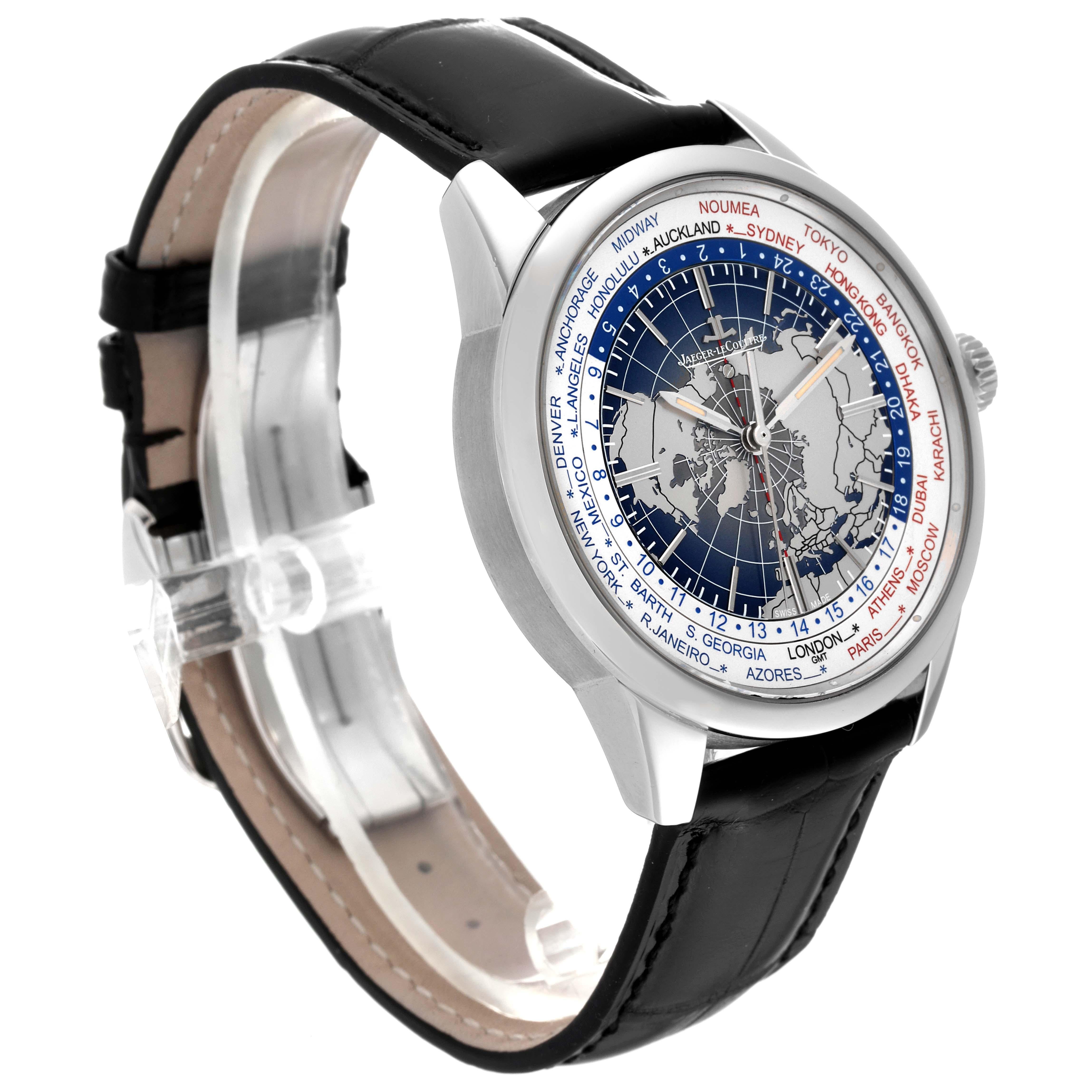 Men's Jaeger LeCoultre Geophysic Universal Time Steel Mens Watch 503.8.T2.S Q8108420 For Sale
