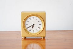 Reloj de sobremesa de 8 días Jaeger-LeCoultre de latón dorado, mediados de los años 50-60