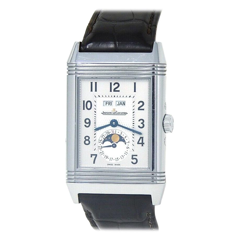 Jaeger-LeCoultre Grand Reverso Calendar Stainless Steel Watch Manual Q3758420 For Sale