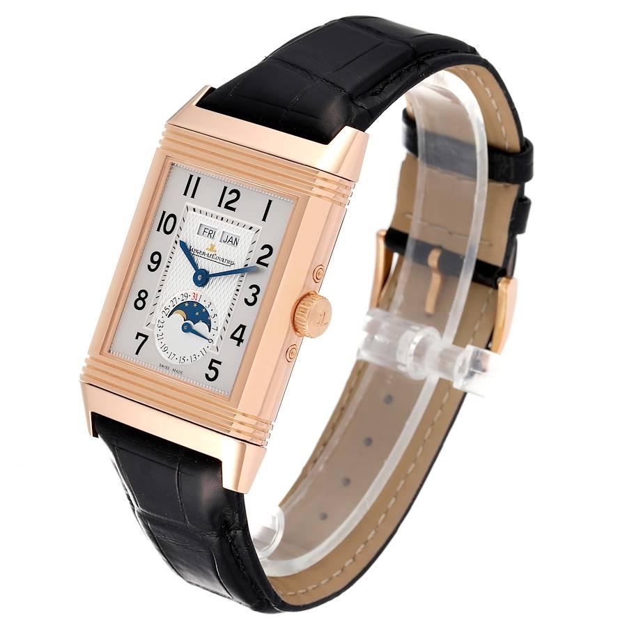 Jaeger LeCoultre Grande Reverso Calendar Moonphase Rose Gold Mens Watch Q3752520 In Excellent Condition In Atlanta, GA