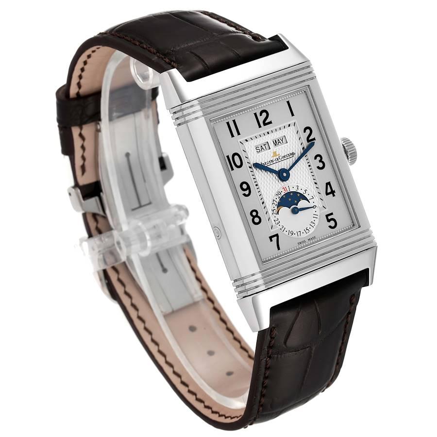 Jaeger LeCoultre Grande Reverso Moonphase Steel Mens Watch Q3758420 In Excellent Condition In Atlanta, GA