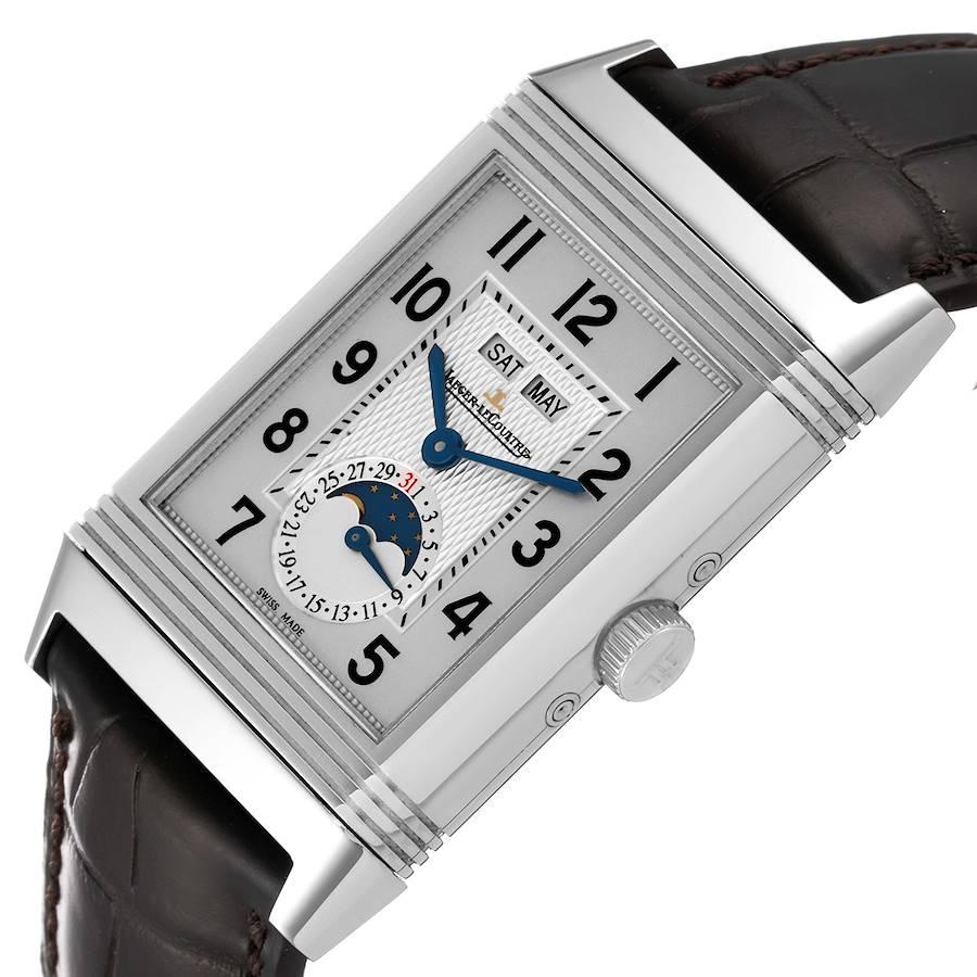 Jaeger LeCoultre Grande Reverso Moonphase Steel Mens Watch Q3758420 1