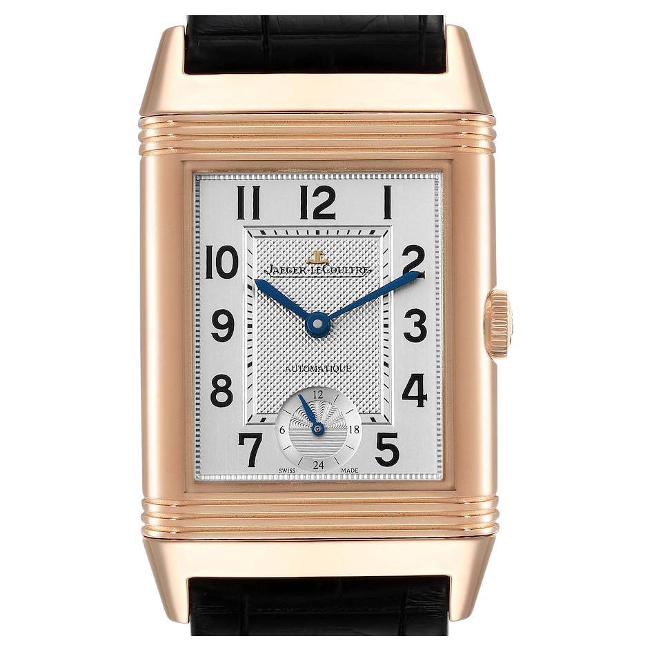 Jaeger LeCoultre Grande Reverso Rose Gold Watch 278.2.56 Q3802520 Box Papers For Sale