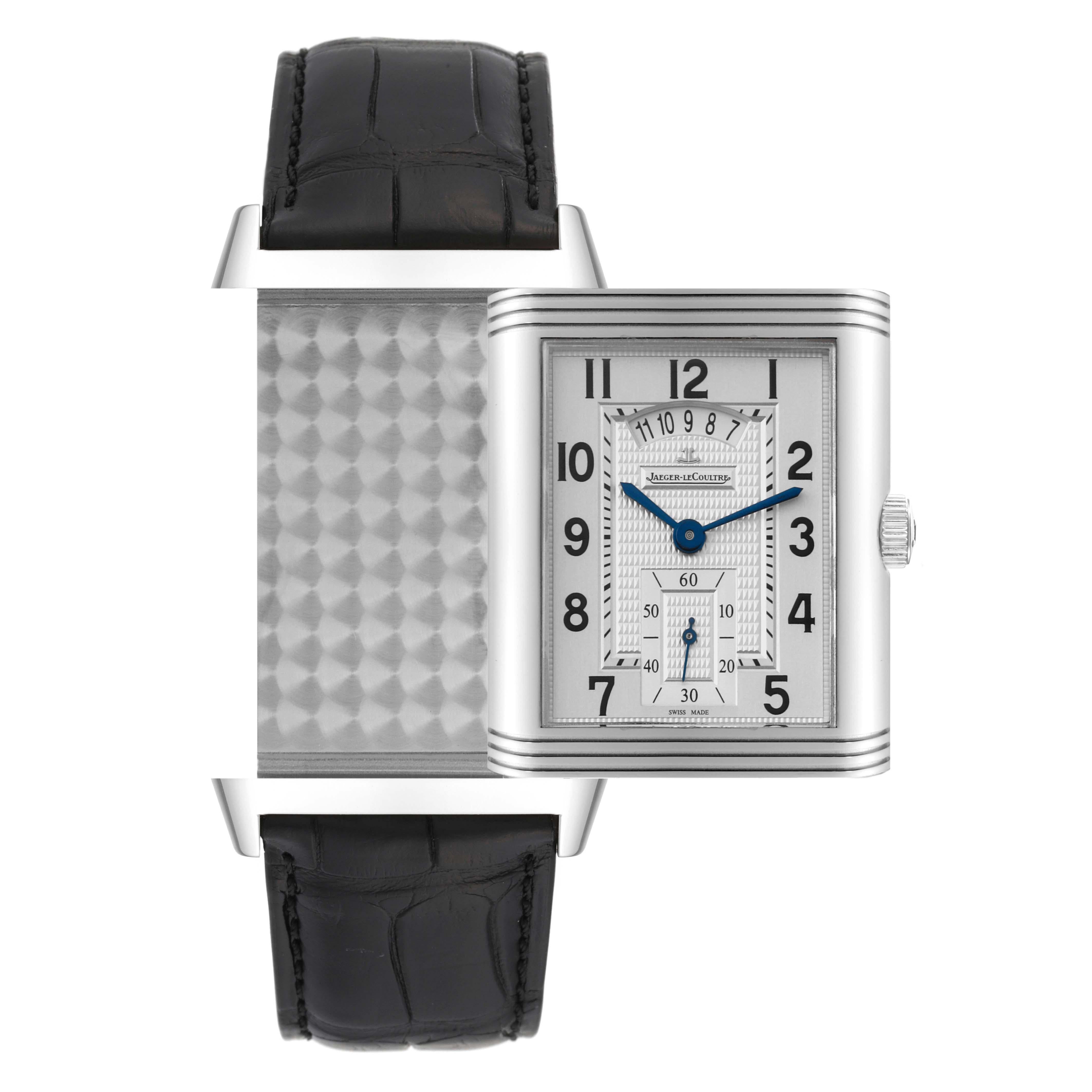 Jaeger LeCoultre Grande Reverso Steel Mens Watch 273.8.85 Q3748421 In Excellent Condition For Sale In Atlanta, GA