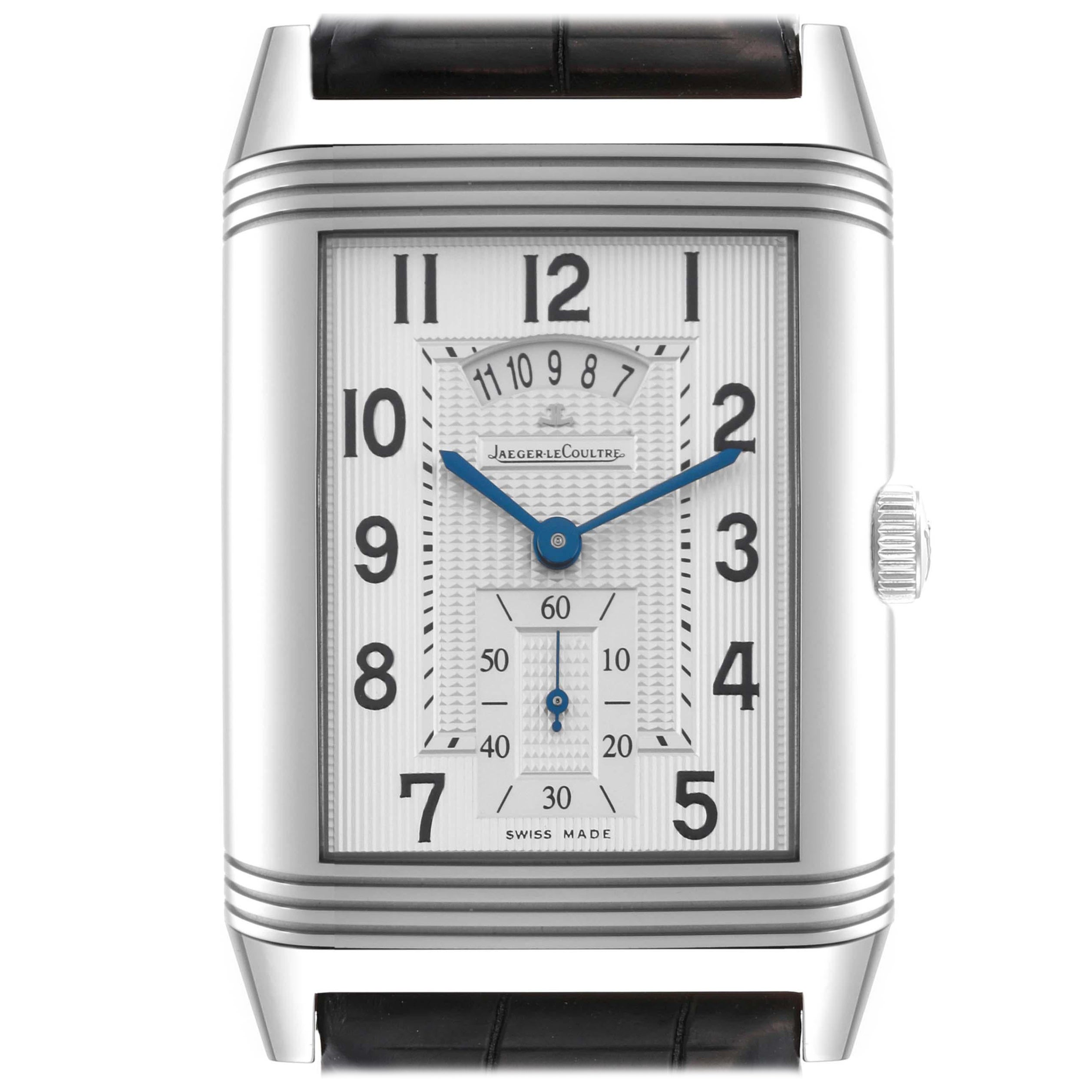 Jaeger LeCoultre Grande Reverso Steel Mens Watch 274.8.85 Q3748420 Box Papers