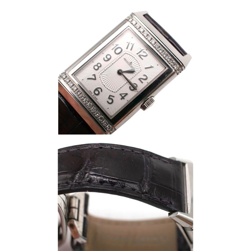Women's Jaeger LeCoultre Grande Reverso Ultra Thin Diamond Set Watch For Sale