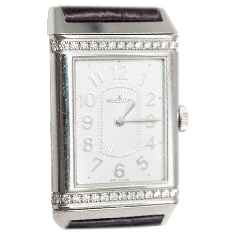 Jaeger LeCoultre Grande Reverso Ultra Thin Diamond Set Watch For Sale