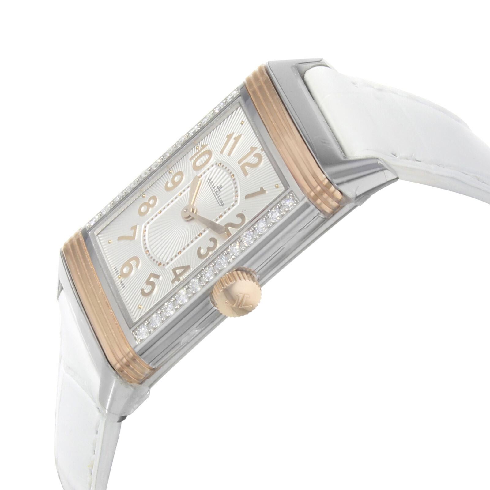 Jaeger-Lecoultre Grande Reverso Ultra-Thin Gold Diamonds Ladies Watch Q3224420 In Excellent Condition In New York, NY