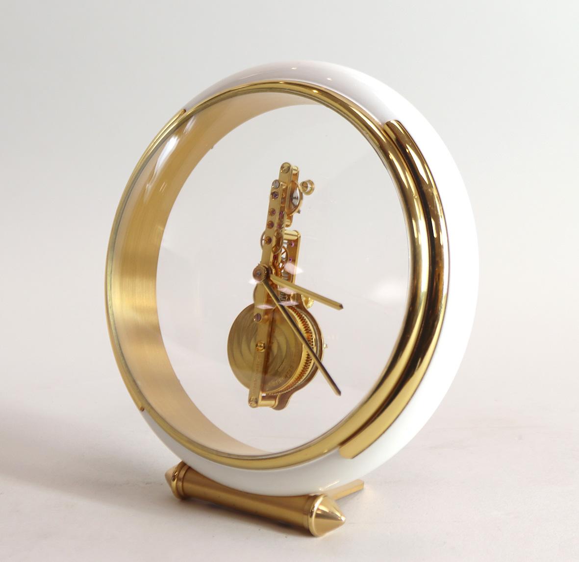 Mid-Century Modern Jaeger LeCoultre Inline Skeleton Clock For Sale