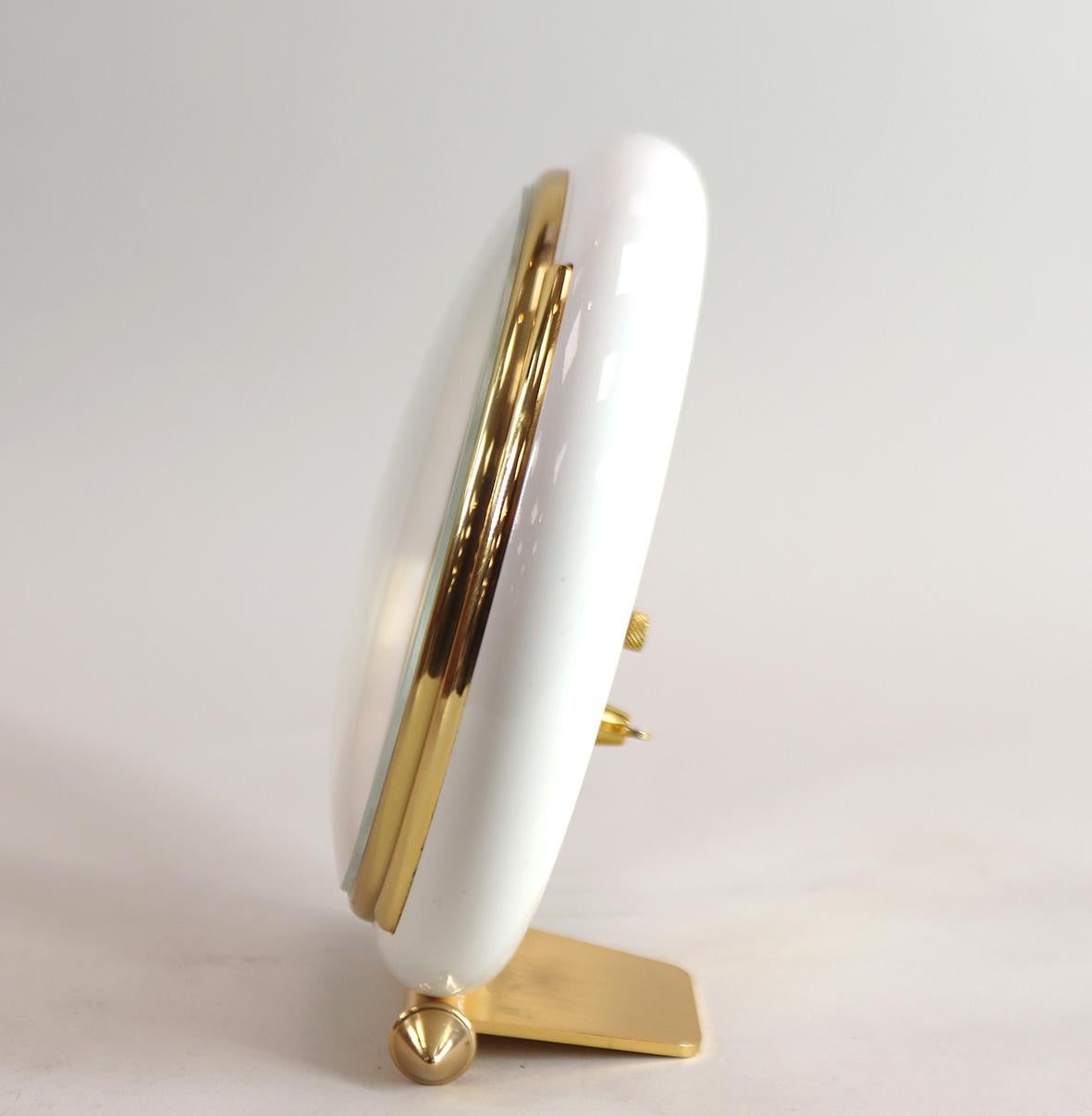 Swiss Jaeger LeCoultre Inline Skeleton Clock For Sale