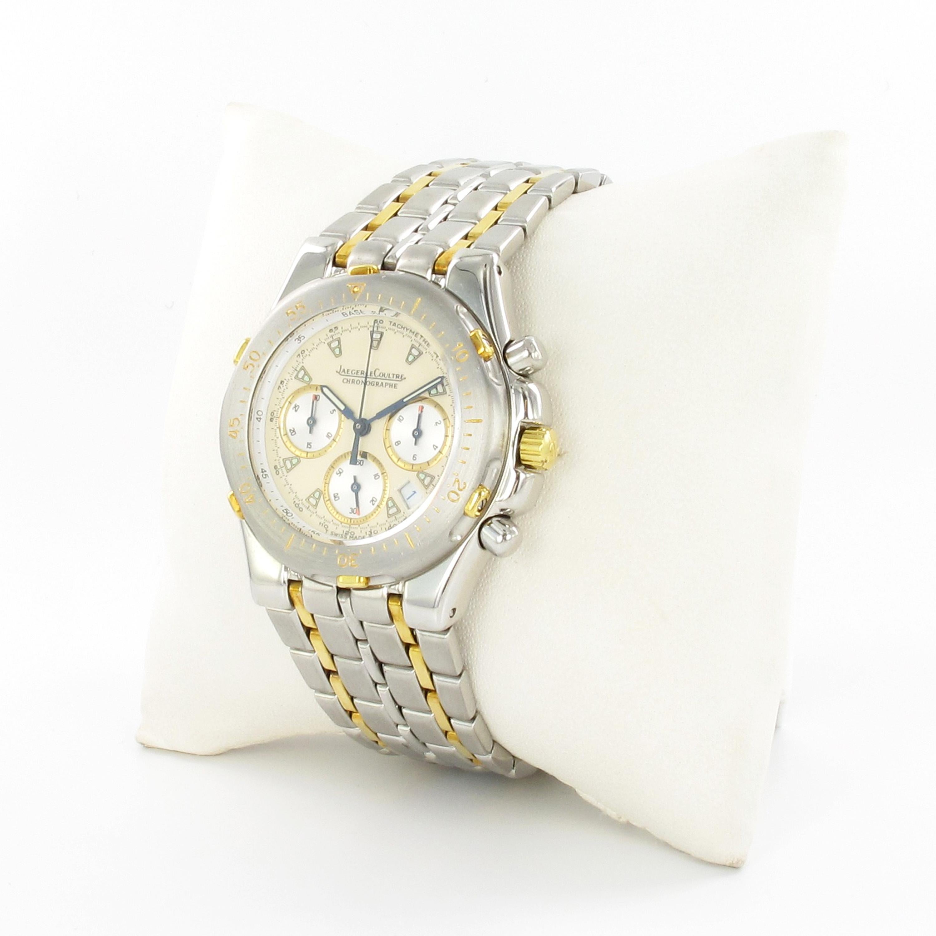 Jaeger-LeCoultre Kyros Calender Chronograph in Stainless Steel and Gold In Good Condition In Lucerne, CH
