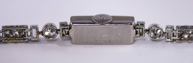 Jaeger-LeCoultre Ladies Platinum Diamond Set Bracelet Wristwatch For Sale 1