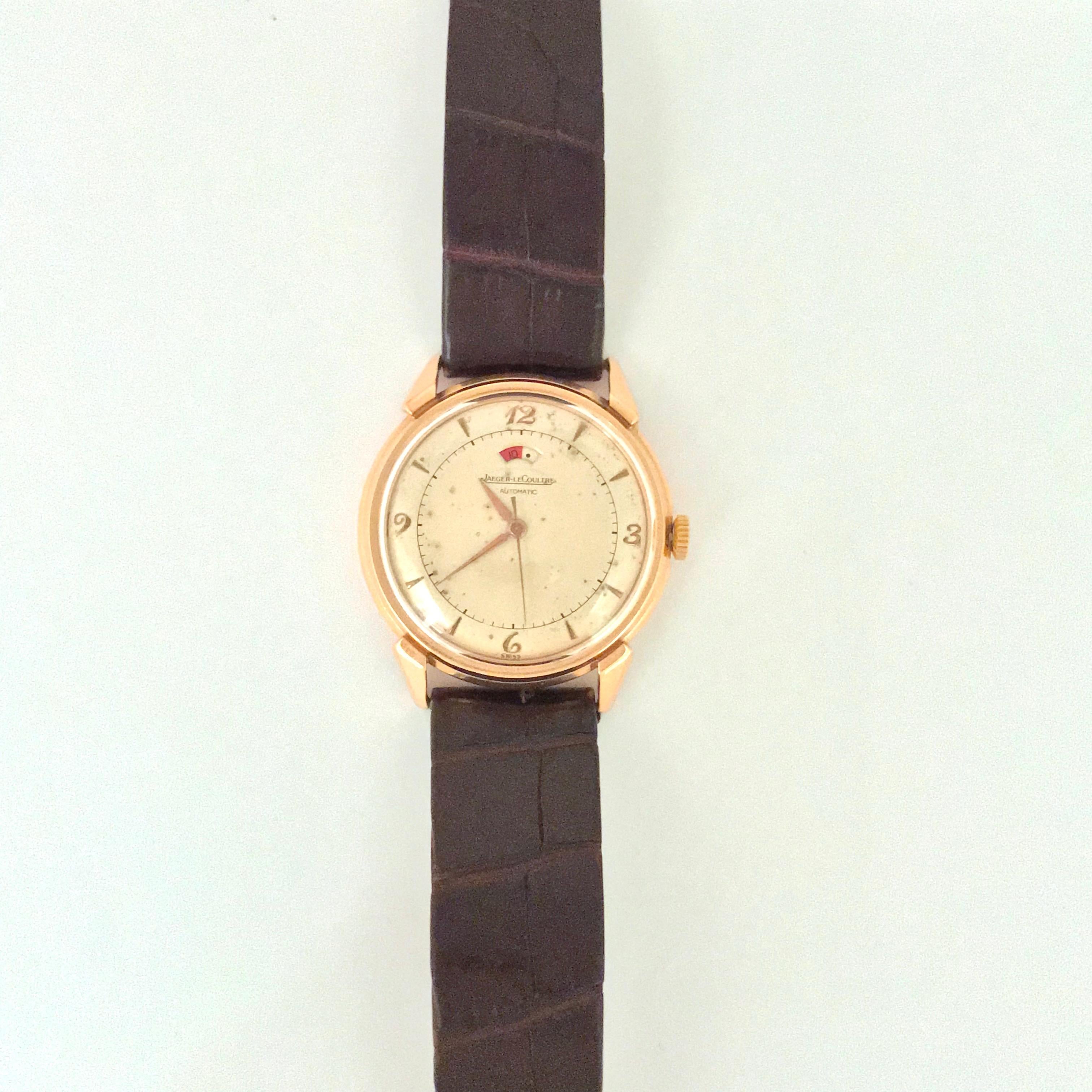 Jaeger LeCoultre Ladies Rose Gold Automatic Wristwatch, circa 1950 In Good Condition In Vannes, FR