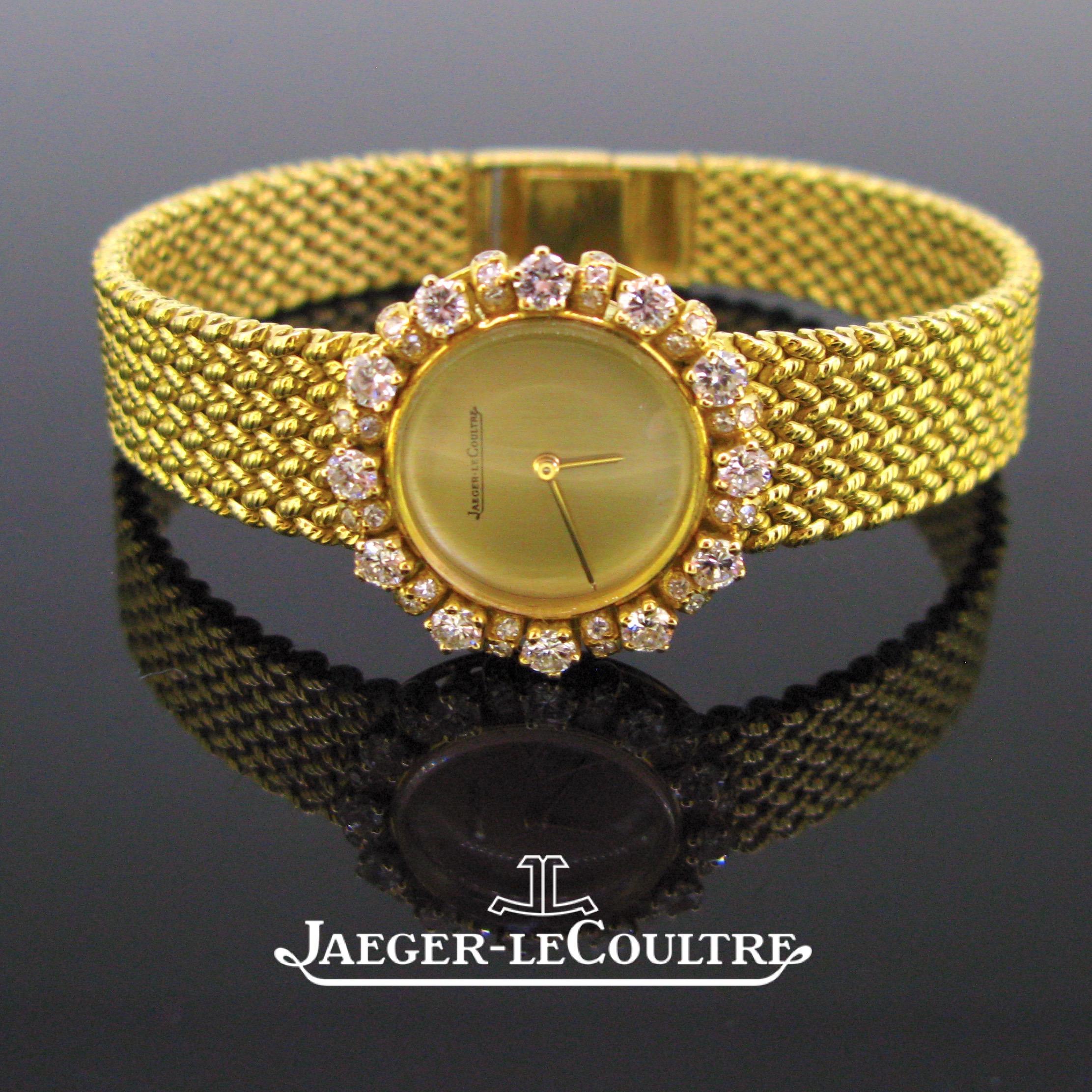 Jaeger LeCoultre Lady Diamond Yellow Gold Manual Wind Wristwatch 2